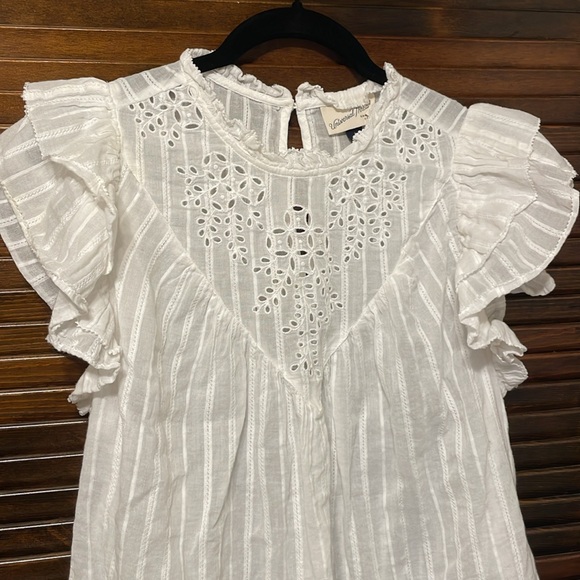 Universal Thread White Eyelet Ruffle Blouse - Picture 3 of 6